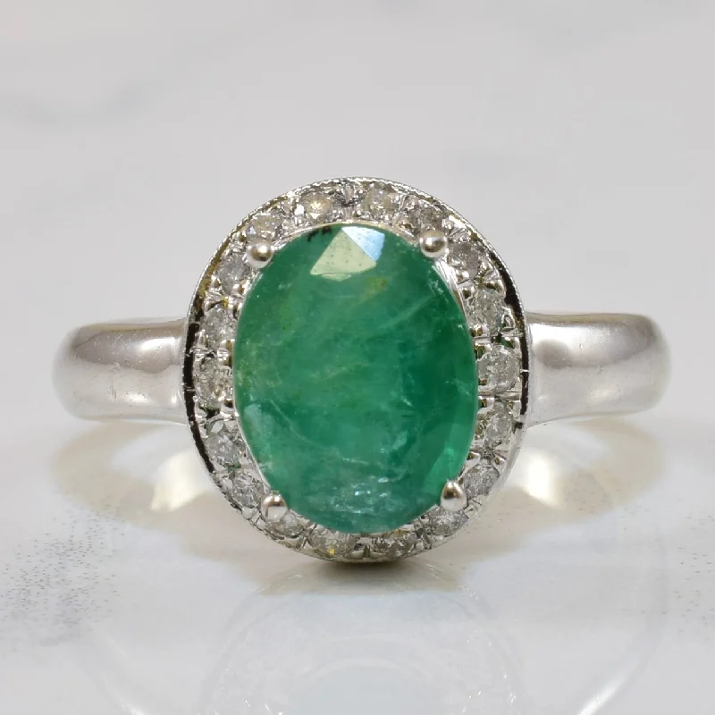 Limited-Time Offer On Elegant Jewelry Pieces Emerald & Diamond Halo Engagement Ring | 1.60ct, 0.18ctw | SZ 5.5 | Limited-Time Offer On Elegant Jewelry Pieces Emerald & Diamond Halo Engagement Ring | 1.60ct, 0.18ctw | SZ 5.5 |