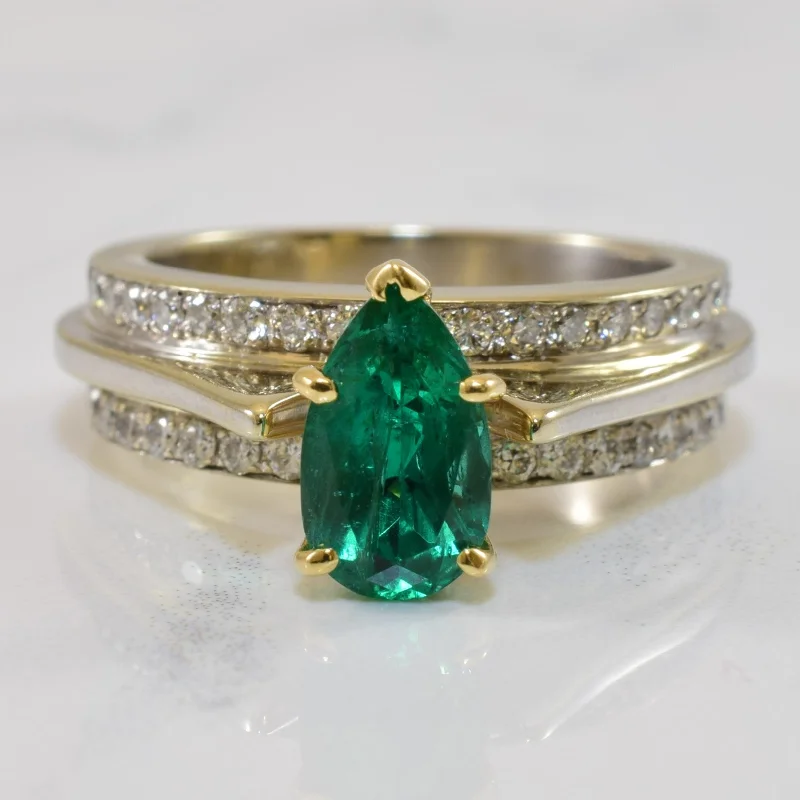 Trendy Minimalist Jewelry For Everyday Wear Emerald & Diamond Engagement Ring | 1.25ct, 0.46ctw | SZ 6.5 | Trendy Minimalist Jewelry For Everyday Wear Emerald & Diamond Engagement Ring | 1.25ct, 0.46ctw | SZ 6.5 |