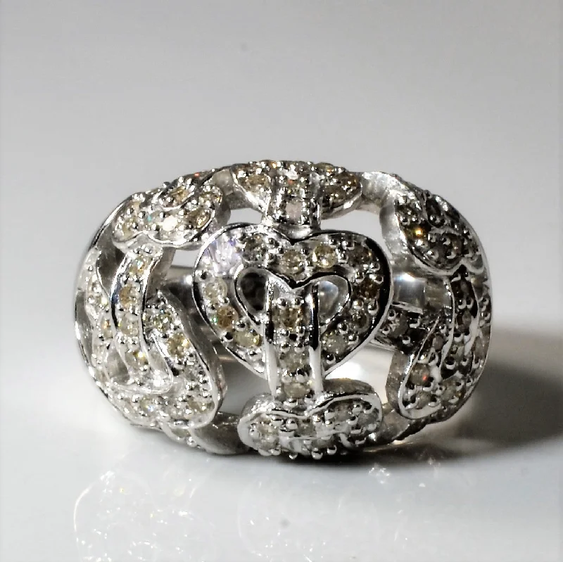 Must-Have Jewelry At Unbelievable Discounts Heart Lock Diamond Dome Ring | 0.66ctw | SZ 5.25 | Must-Have Jewelry At Unbelievable Discounts Heart Lock Diamond Dome Ring | 0.66ctw | SZ 5.25 |