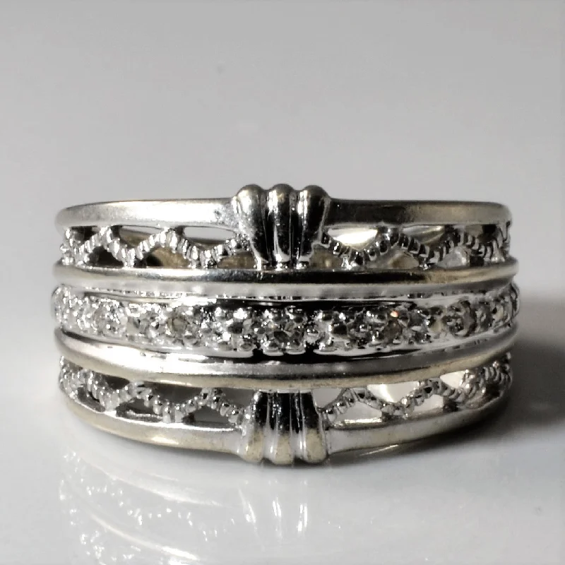 Discover Unique Jewelry With Special Limited-Time Offers Ornate White Gold Diamond Ring | 0.05ctw | SZ 4.75 |