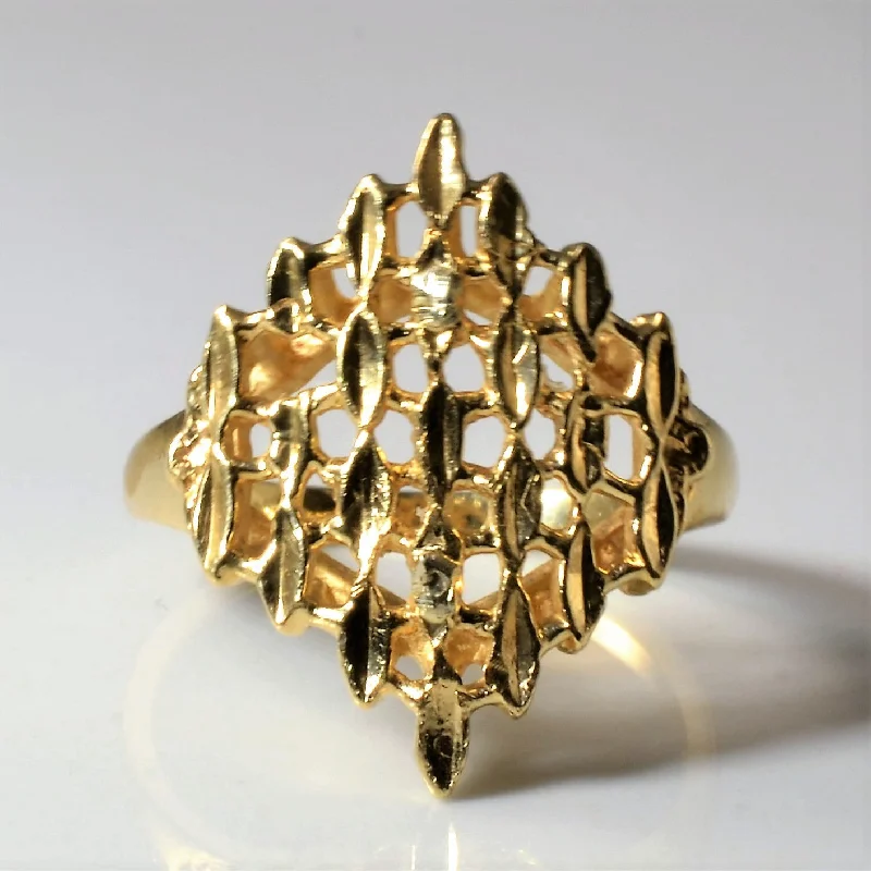 Grab Stylish Jewelry Before The Sale Ends Honeycomb Gold Chevron Ring | SZ 6.25 |