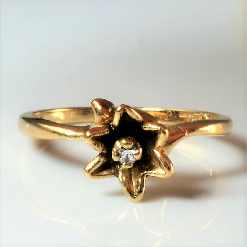 Shop Modern Jewelry Collections With Exclusive Discounts Yellow Gold Diamond Flower Ring | 0.02ct | SZ 4 | Shop Modern Jewelry Collections With Exclusive Discounts Yellow Gold Diamond Flower Ring | 0.02ct | SZ 4 |