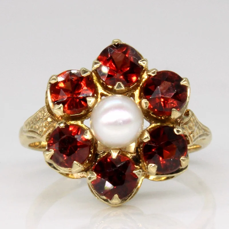 Flash Sale On Elegant Jewelry – Don't Miss Out Garnet & Pearl Cocktail Ring | 1.50ctw | SZ 4.5 | Flash Sale On Elegant Jewelry – Don't Miss Out Garnet & Pearl Cocktail Ring | 1.50ctw | SZ 4.5 |