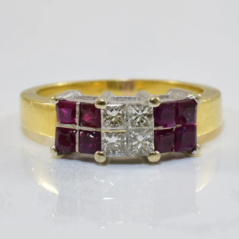 Seasonal Jewelry Deals – Elevate Your Style Quad Set Diamond & Ruby Ring | 0.72ctw, 0.48ctw | SZ 6.25 | Seasonal Jewelry Deals – Elevate Your Style Quad Set Diamond & Ruby Ring | 0.72ctw, 0.48ctw | SZ 6.25 |