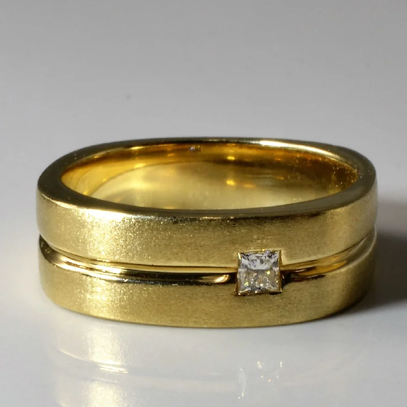 Luxury Jewelry Sale – Sparkle For Less Satin Finish Princess Diamond Band | 0.18ct | SZ 10 |