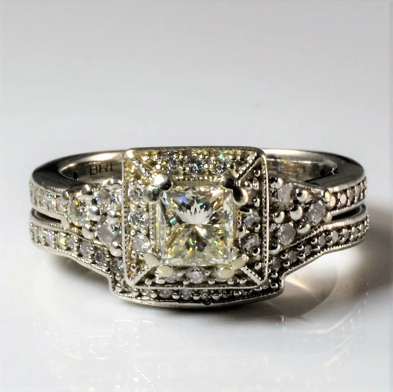 Elevate Your Jewelry Collection With Limited-Time Savings Soldered Milgrain Diamond Halo Wedding Set | 1.28ctw | SZ 7.25 | Elevate Your Jewelry Collection With Limited-Time Savings Soldered Milgrain Diamond Halo Wedding Set | 1.28ctw | SZ 7.25 |