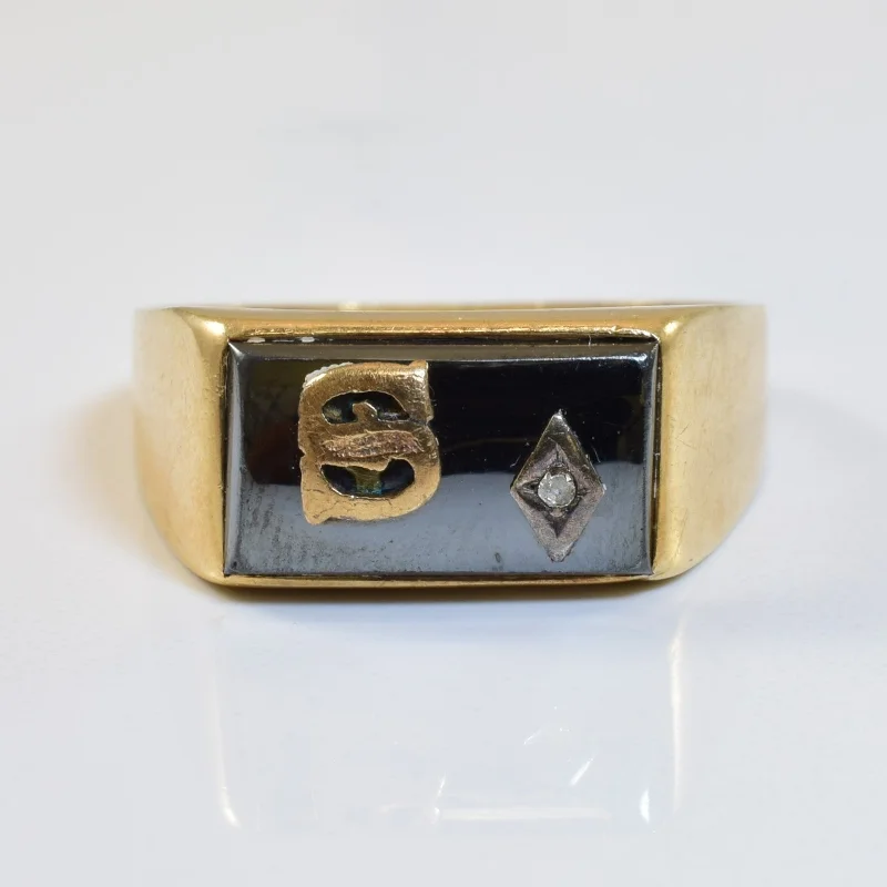 Timeless Jewelry Styles At Wallet-Friendly Prices Hematite Initial 'S' Ring | 3.25ct, 0.01ct | SZ 10.5 | Timeless Jewelry Styles At Wallet-Friendly Prices Hematite Initial 'S' Ring | 3.25ct, 0.01ct | SZ 10.5 |
