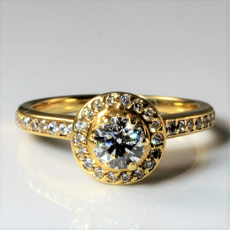 Bestselling Jewelry At Special Promotional Rates High Set Halo Diamond Engagement Ring | 0.74ctw | SZ 6 | Bestselling Jewelry At Special Promotional Rates High Set Halo Diamond Engagement Ring | 0.74ctw | SZ 6 |