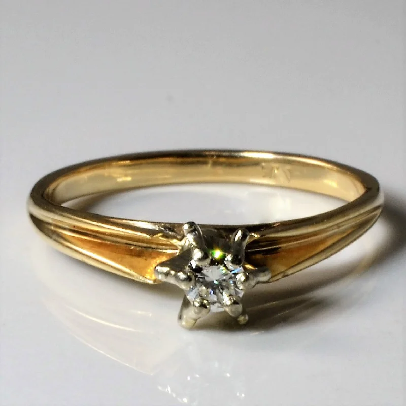 Fashion-Forward Geometric Jewelry For Contemporary Style High Set Solitaire Diamond Ring | 0.12ct | SZ 7.25 | Fashion-Forward Geometric Jewelry For Contemporary Style High Set Solitaire Diamond Ring | 0.12ct | SZ 7.25 |