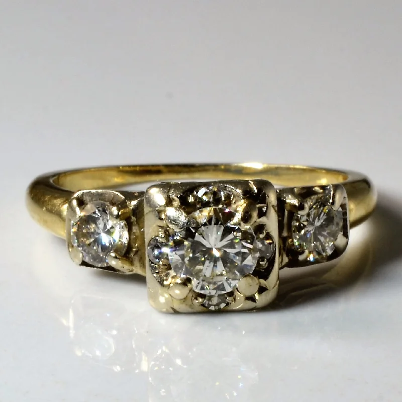 Breathtaking Jewelry At Limited-Time Savings Mid Century Three Stone Diamond Ring | 0.97ctw | SZ 7.5 | Breathtaking Jewelry At Limited-Time Savings Mid Century Three Stone Diamond Ring | 0.97ctw | SZ 7.5 |