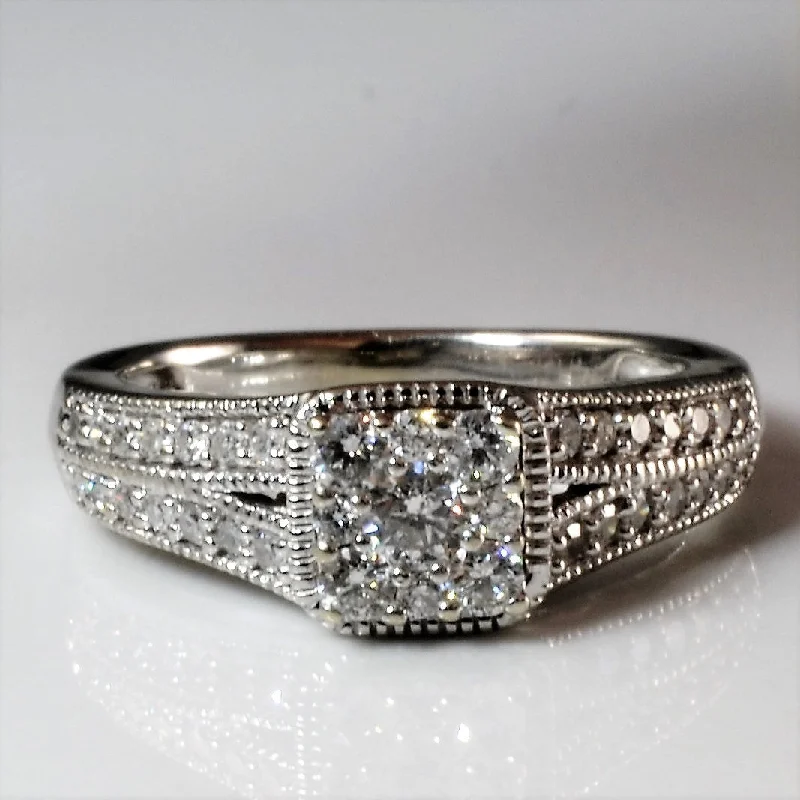 Fashion-Forward Jewelry At Exclusive Discounts Milgrain Detailed Cluster Diamond Ring | 0.40ctw | SZ 4.5 | Fashion-Forward Jewelry At Exclusive Discounts Milgrain Detailed Cluster Diamond Ring | 0.40ctw | SZ 4.5 |