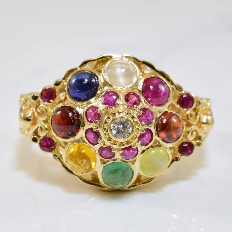 Elegant Rose Gold Jewelry For A Stylish Touch Multi Gem Princess of Siam Ring | 1.35ctw | SZ 8 |