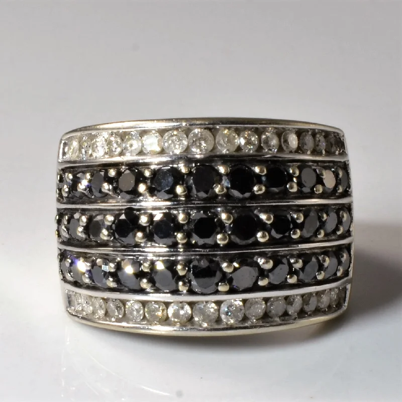 Shine Without Limits – Jewelry Sale Happening Now Multi Channel Black & White Diamond Band | 2.25ctw | SZ 7.25 | Shine Without Limits – Jewelry Sale Happening Now Multi Channel Black & White Diamond Band | 2.25ctw | SZ 7.25 |