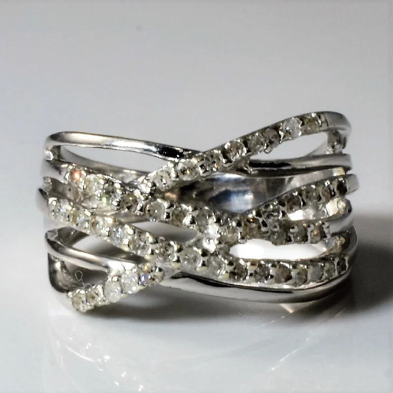 Buy More, Save More On Stunning Jewelry Designs Pave Diamond Criss Cross Ring | 0.23ctw | SZ 5.25 | Buy More, Save More On Stunning Jewelry Designs Pave Diamond Criss Cross Ring | 0.23ctw | SZ 5.25 |