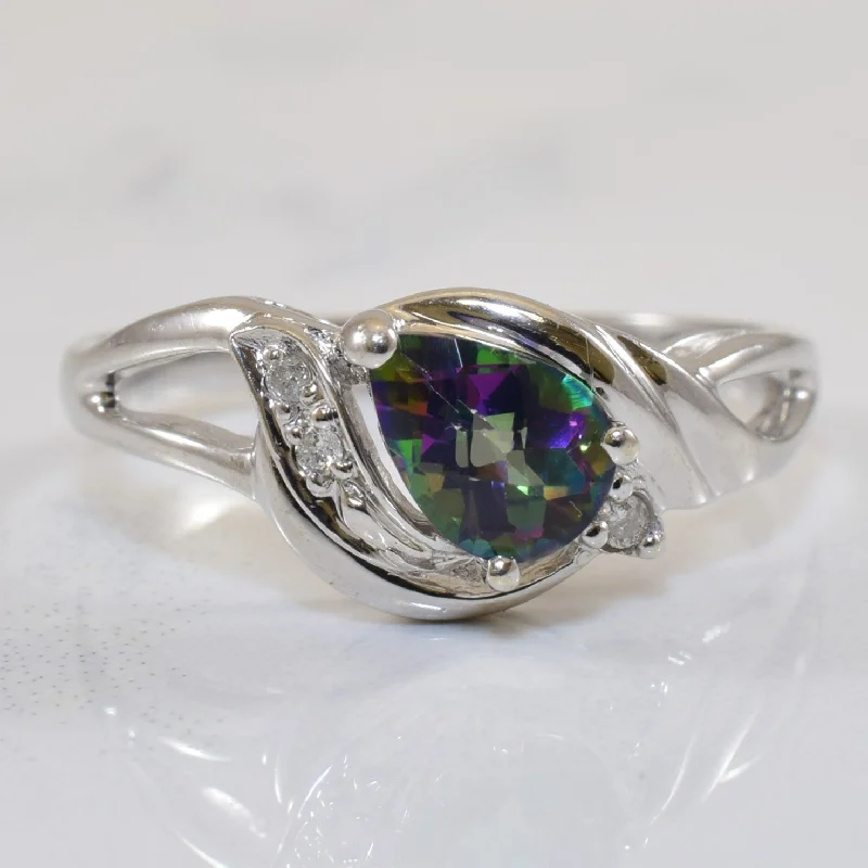 Fashion-Forward Jewelry At Incredible Prices Mystic Topaz & Diamond Bypass Ring | 0.72ct, 0.03ctw | SZ 7.75 | Fashion-Forward Jewelry At Incredible Prices Mystic Topaz & Diamond Bypass Ring | 0.72ct, 0.03ctw | SZ 7.75 |