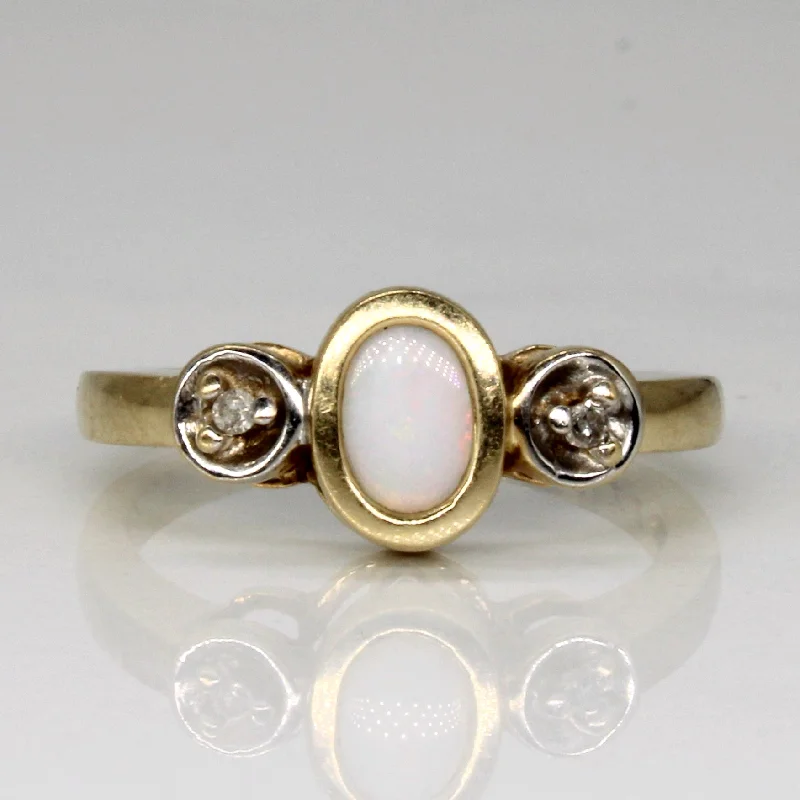 Dazzle In Elegance With Our Biggest Jewelry Sale Opal & Diamond Three Stone Ring | 0.31ct, 0.01ctw | SZ 6.25 |