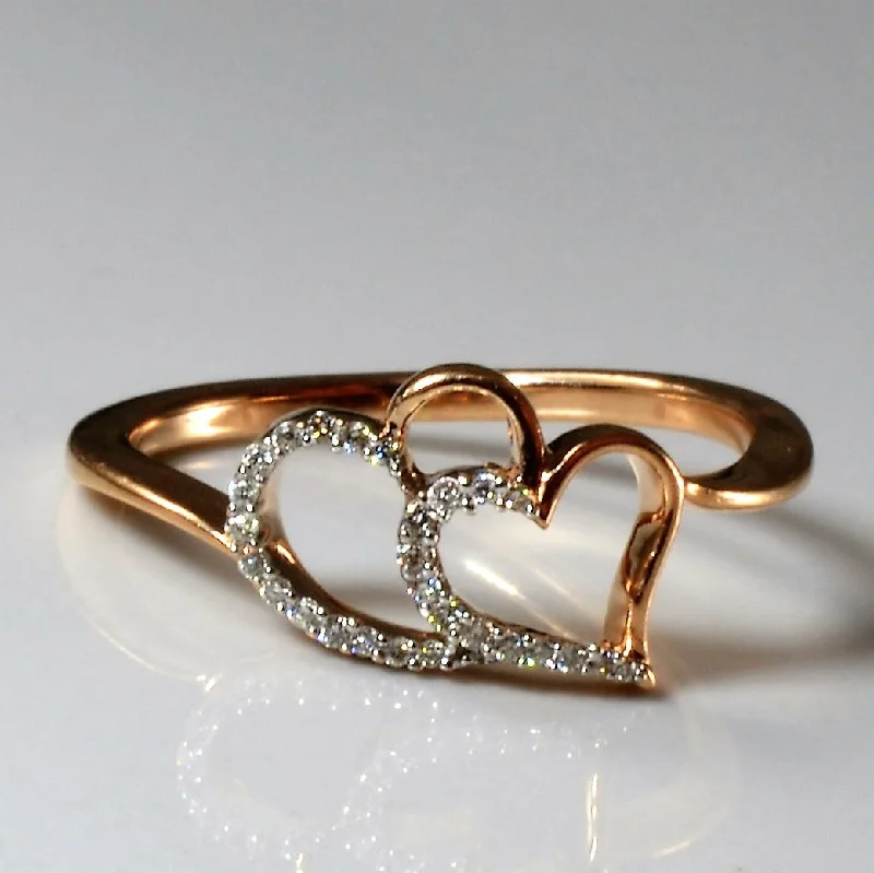 Discounted Luxury Jewelry – Shine Without The Splurge Pave Diamond Double Heart Ring | 0.03ctw | SZ 6.5 | Discounted Luxury Jewelry – Shine Without The Splurge Pave Diamond Double Heart Ring | 0.03ctw | SZ 6.5 |