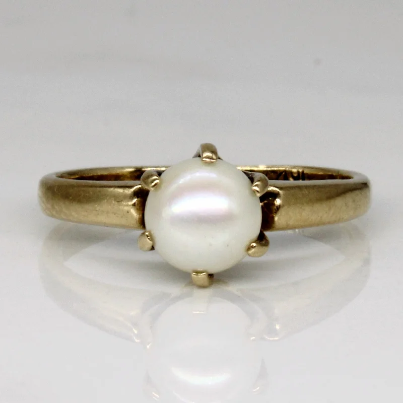 Shop Elegant Jewelry At Unbeatable Prices Claw Set Pearl Solitaire Ring | SZ 5.25 |