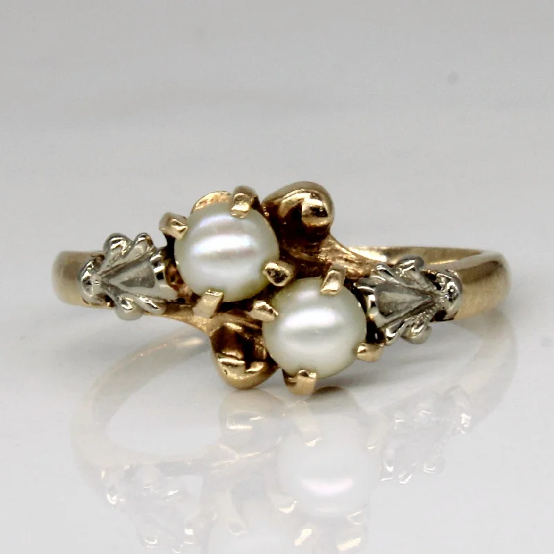 Adjustable Charm Bracelets For A Perfect Fit Retro Two Tone Pearl Bypass Ring | SZ 5.5 | Adjustable Charm Bracelets For A Perfect Fit Retro Two Tone Pearl Bypass Ring | SZ 5.5 |