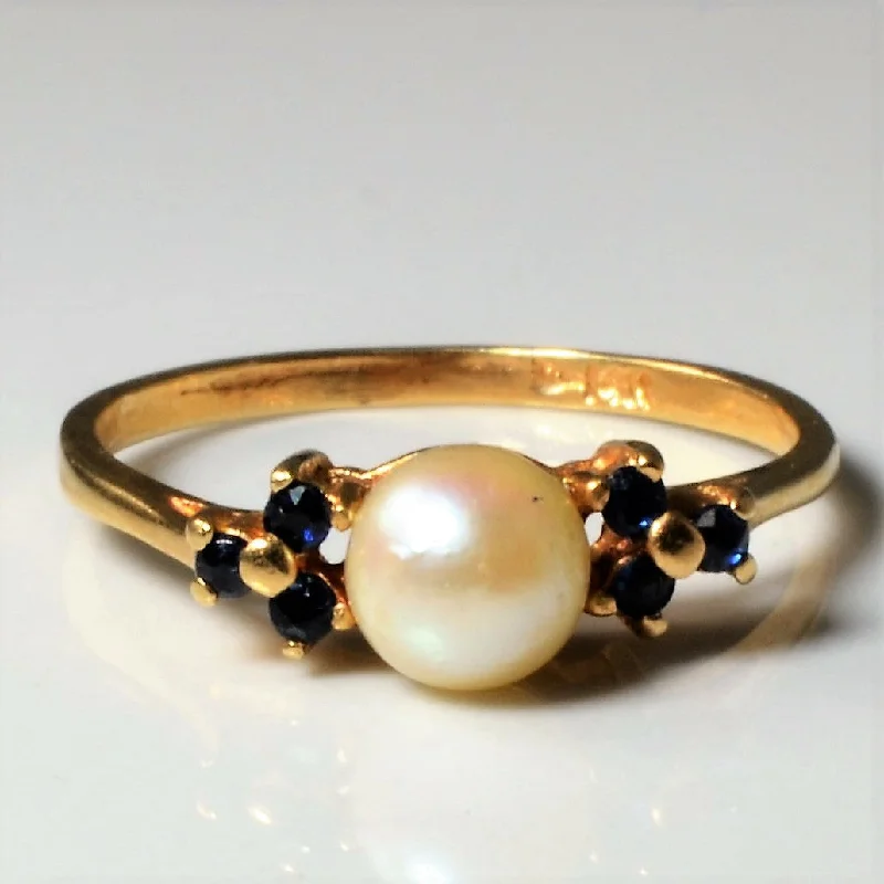 Get The Sparkle You Love At Prices You Adore Pearl & Sapphire Ring | 0.09ctw | SZ 6.25 | Get The Sparkle You Love At Prices You Adore Pearl & Sapphire Ring | 0.09ctw | SZ 6.25 |
