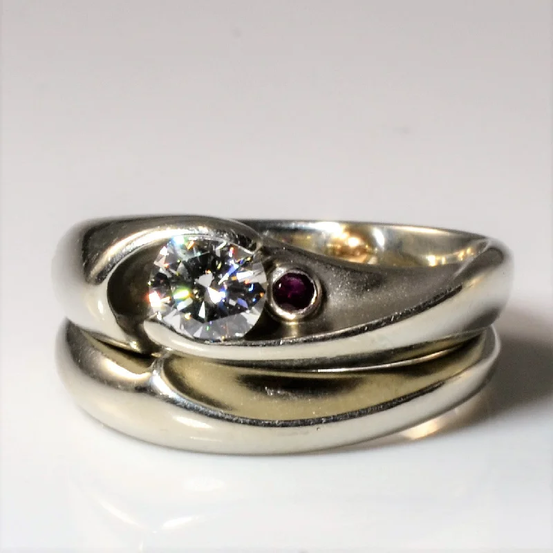 Last Chance To Shop High-End Jewelry At Markdown Prices Unique Diamond & Ruby Swirl Wedding Set | 0.49ct | SZ 6.5 | Last Chance To Shop High-End Jewelry At Markdown Prices Unique Diamond & Ruby Swirl Wedding Set | 0.49ct | SZ 6.5 |