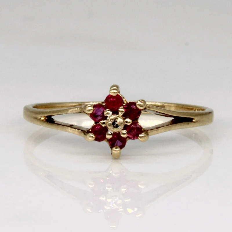 Premium Diamond Jewelry For Unforgettable Moments Ruby & Diamond Cluster Ring | 0.09ctw, 0.01ct | SZ 7.25 | Premium Diamond Jewelry For Unforgettable Moments Ruby & Diamond Cluster Ring | 0.09ctw, 0.01ct | SZ 7.25 |
