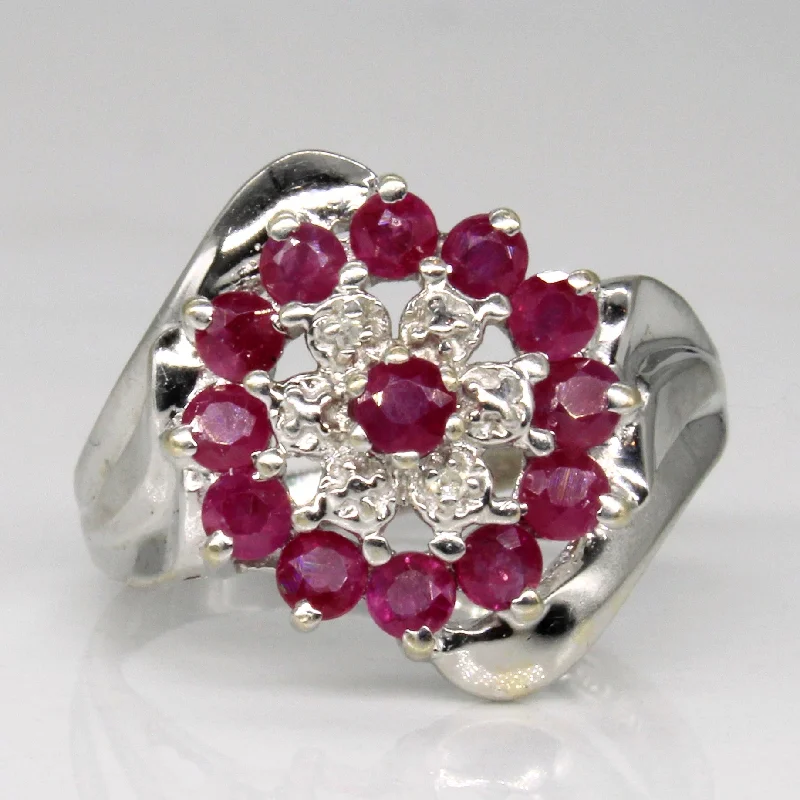 Romantic Heart-Shaped Jewelry For Special Gifts Ruby & Diamond Spiral Twist Ring | 0.78ctw, 0.01ctw | SZ 6.75 | Romantic Heart-Shaped Jewelry For Special Gifts Ruby & Diamond Spiral Twist Ring | 0.78ctw, 0.01ctw | SZ 6.75 |