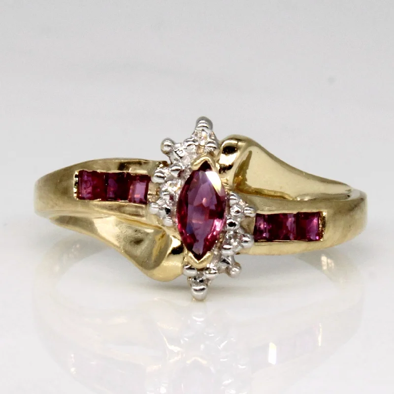 Elegant Rose Gold Jewelry For A Stylish Touch Ruby & Diamond Cocktail Ring | 0.26ctw, 0.02ctw | SZ 6 | Elegant Rose Gold Jewelry For A Stylish Touch Ruby & Diamond Cocktail Ring | 0.26ctw, 0.02ctw | SZ 6 |