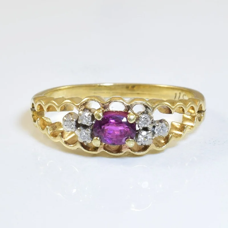 Handcrafted Beauty At Affordable Prices Scalloped Ruby & Diamond Ring | 0.27ct, 0.06ctw | SZ 6.5 | Handcrafted Beauty At Affordable Prices Scalloped Ruby & Diamond Ring | 0.27ct, 0.06ctw | SZ 6.5 |
