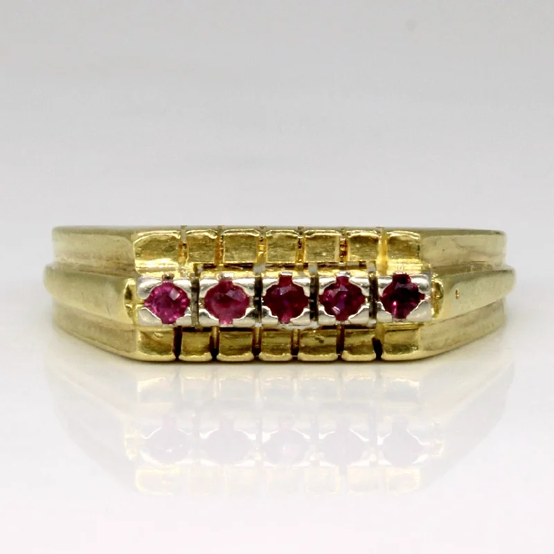 Elevate Your Jewelry Collection With Limited-Time Savings Ruby Five Stone Ring | 0.08ctw | SZ 6.5 | Elevate Your Jewelry Collection With Limited-Time Savings Ruby Five Stone Ring | 0.08ctw | SZ 6.5 |