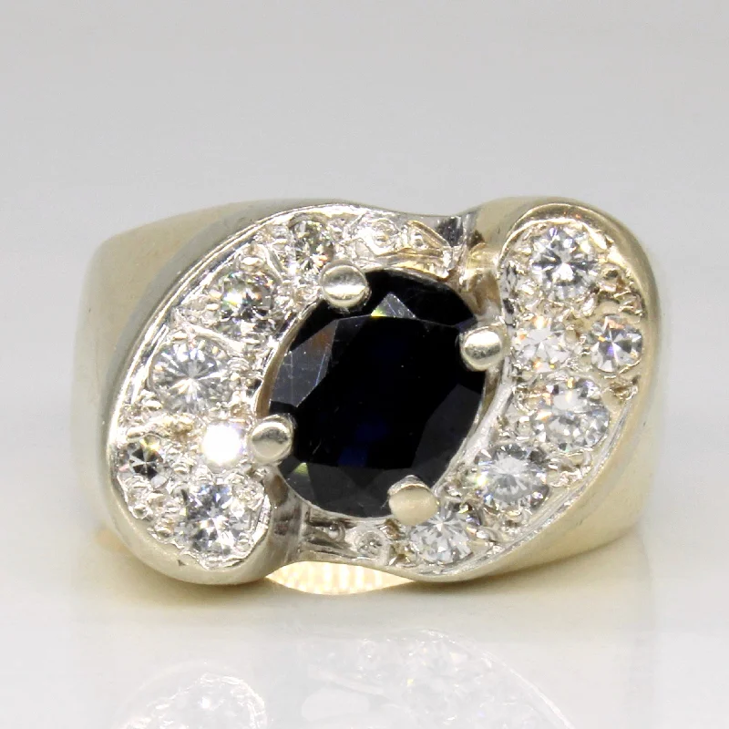 Personalized Engraved Jewelry For Meaningful Gifts Unique Sapphire Bypass Ring | 1.20ct, 0.46ctw | SZ 7.5 | Personalized Engraved Jewelry For Meaningful Gifts Unique Sapphire Bypass Ring | 1.20ct, 0.46ctw | SZ 7.5 |