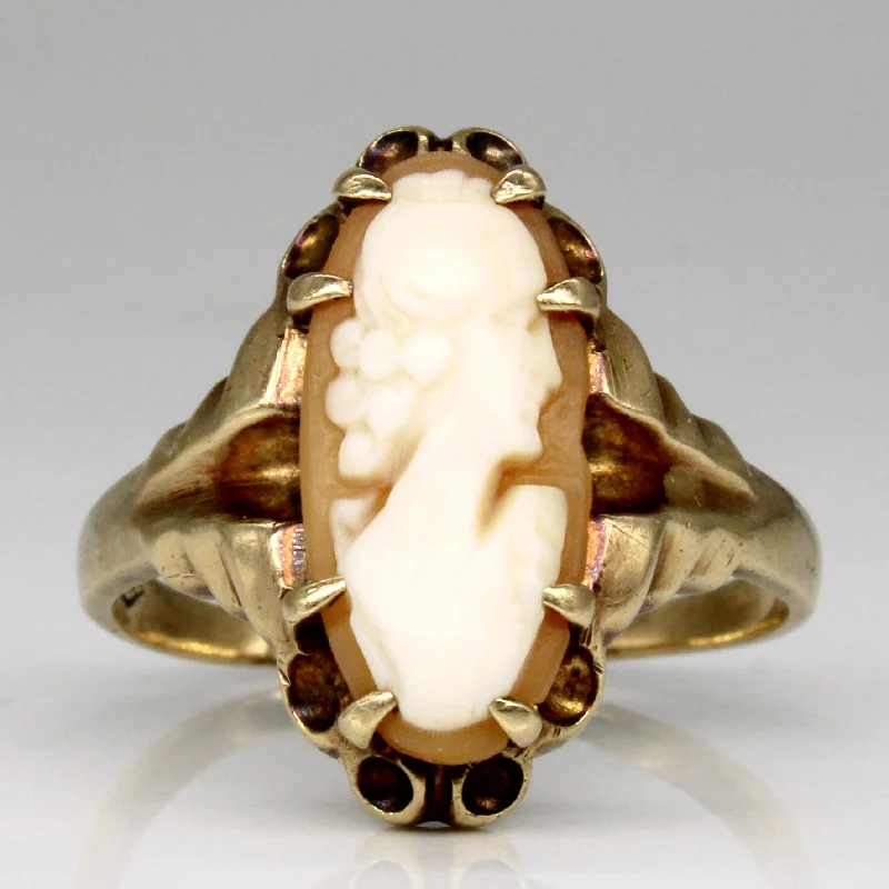 Versatile Layering Jewelry For Effortless Chic Sea Shell Cameo Ring | 1.30ct | SZ 7.25 |