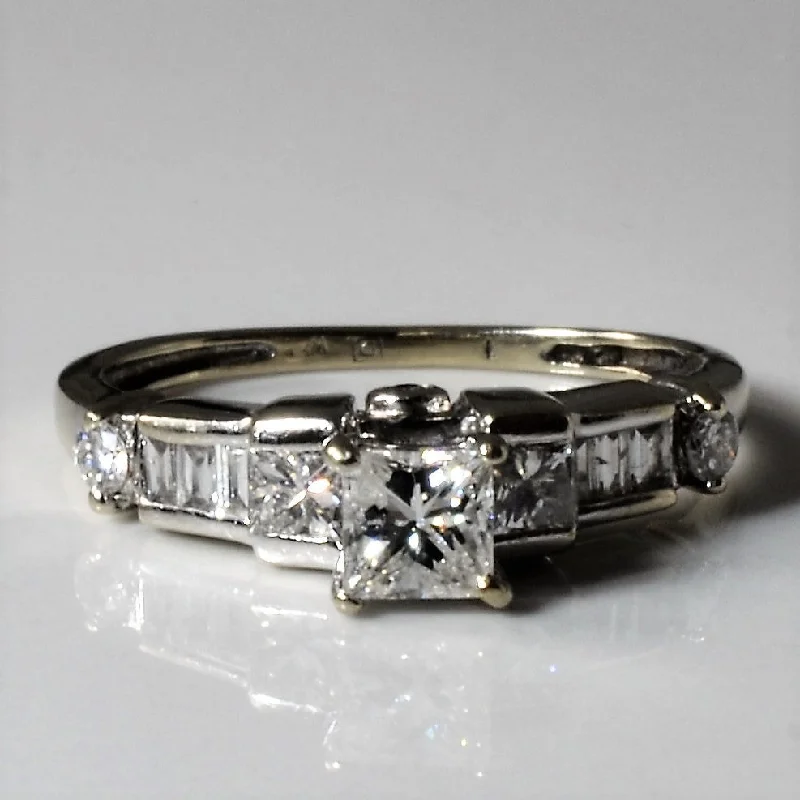 Special Deals On Handcrafted And Designer Jewelry Semi Bezel Set Multi Diamond Engagement Ring | 0.94ctw | SZ 5 | Special Deals On Handcrafted And Designer Jewelry Semi Bezel Set Multi Diamond Engagement Ring | 0.94ctw | SZ 5 |