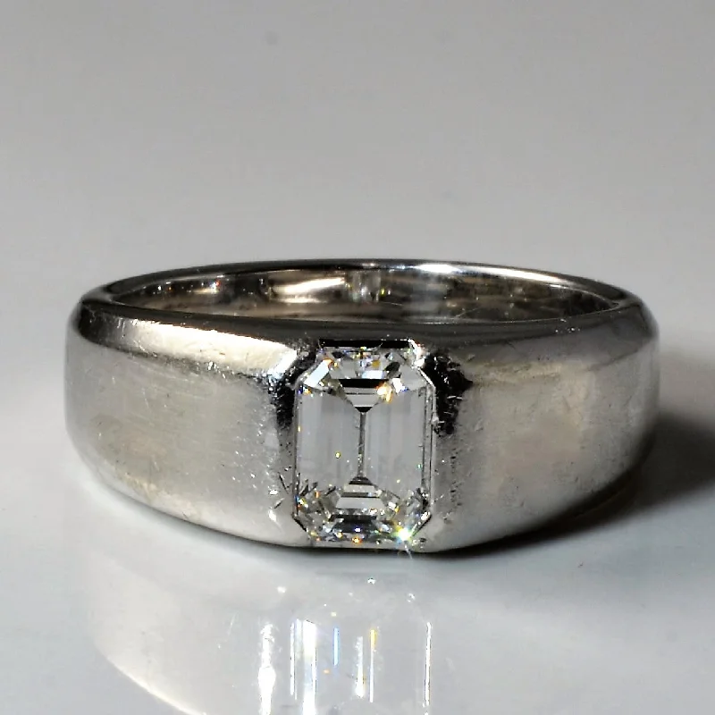 Special Offers On Handcrafted And Designer Jewelry Tapered Bezel Set Emerald Cut Diamond Ring | 1.01ct | SZ 8.25 |