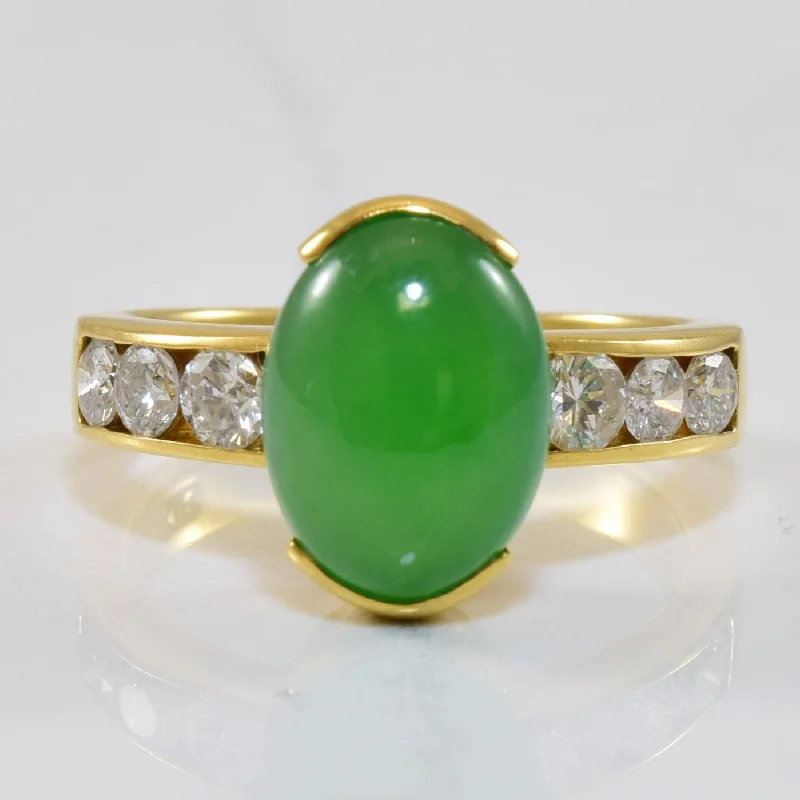 Limited-Stock Jewelry Sale – Shop Before It's Gone Diamond Channel Detailed Jadeite Ring | 5.00ct, 0.60ctw | SZ 8 | Limited-Stock Jewelry Sale – Shop Before It's Gone Diamond Channel Detailed Jadeite Ring | 5.00ct, 0.60ctw | SZ 8 |