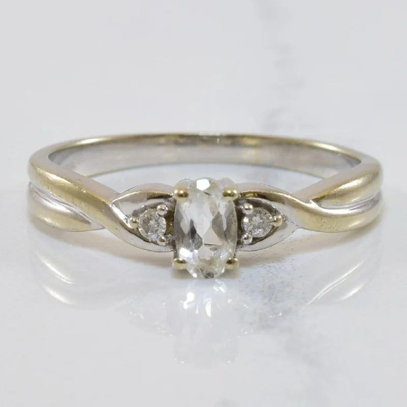 Upgrade Your Jewelry Collection For Less White Topaz & Diamond Twist Ring | 0.30ct, 0.03ctw | SZ 6 | Upgrade Your Jewelry Collection For Less White Topaz & Diamond Twist Ring | 0.30ct, 0.03ctw | SZ 6 |