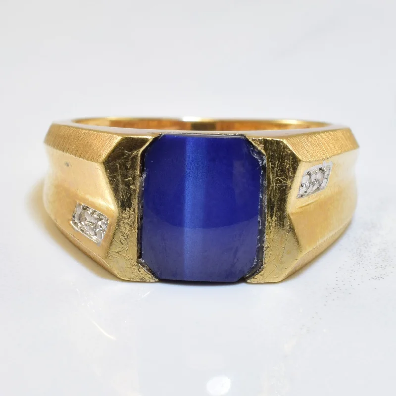 Premium Diamond Jewelry For Unforgettable Moments Star Sapphire & Diamond Flat Edge Ring | 3.50ct, 0.02ctw | SZ 9.25 |