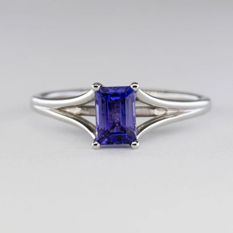 Personalized Jewelry At Special Discount Rates '100 Ways' Split Shank Emerald Cut Tanzanite Ring | 0.60ct | SZ 6.5 |