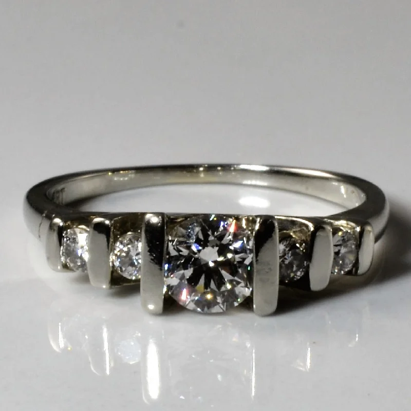 Your Perfect Accessory Now At The Best Price Tension Set Five Stone Diamond Ring | 0.80ctw | SZ 6.75 | Your Perfect Accessory Now At The Best Price Tension Set Five Stone Diamond Ring | 0.80ctw | SZ 6.75 |