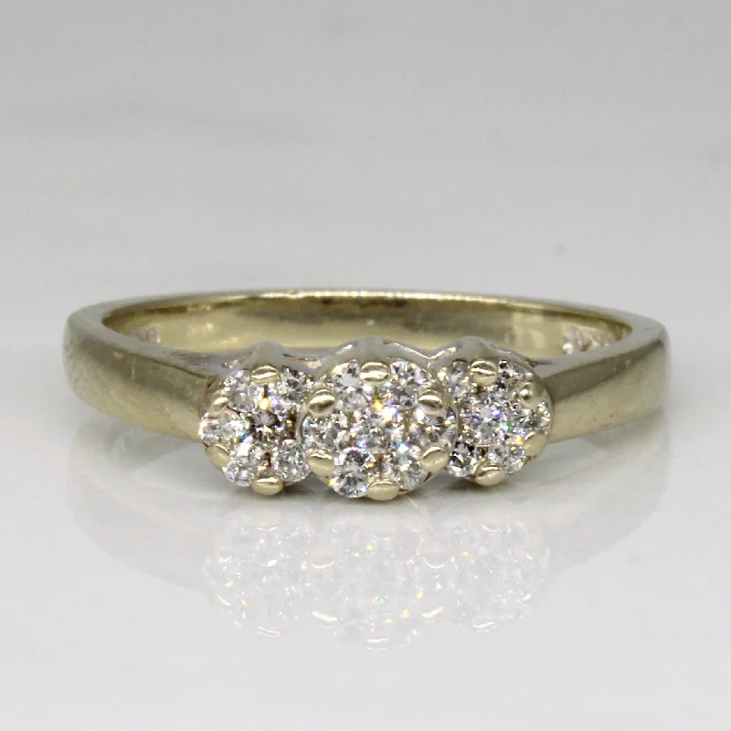 Adjustable Charm Bracelets For A Perfect Fit Three Stone Cluster Diamond Ring | 0.17ctw | SZ 7.25 | Adjustable Charm Bracelets For A Perfect Fit Three Stone Cluster Diamond Ring | 0.17ctw | SZ 7.25 |