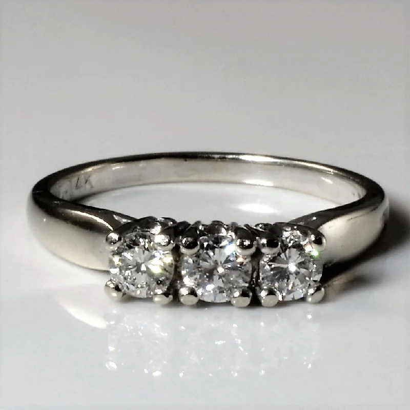 Shop Handcrafted Jewelry At Special Promotional Rates Three Stone Diamond Engagement Ring | 0.46ctw | SZ 6.75 |
