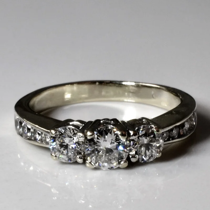 Last Chance To Shop High-End Jewelry At Markdown Prices Three Stone Diamond Engagement Ring | 0.96ctw | SZ 5.75 | Last Chance To Shop High-End Jewelry At Markdown Prices Three Stone Diamond Engagement Ring | 0.96ctw | SZ 5.75 |