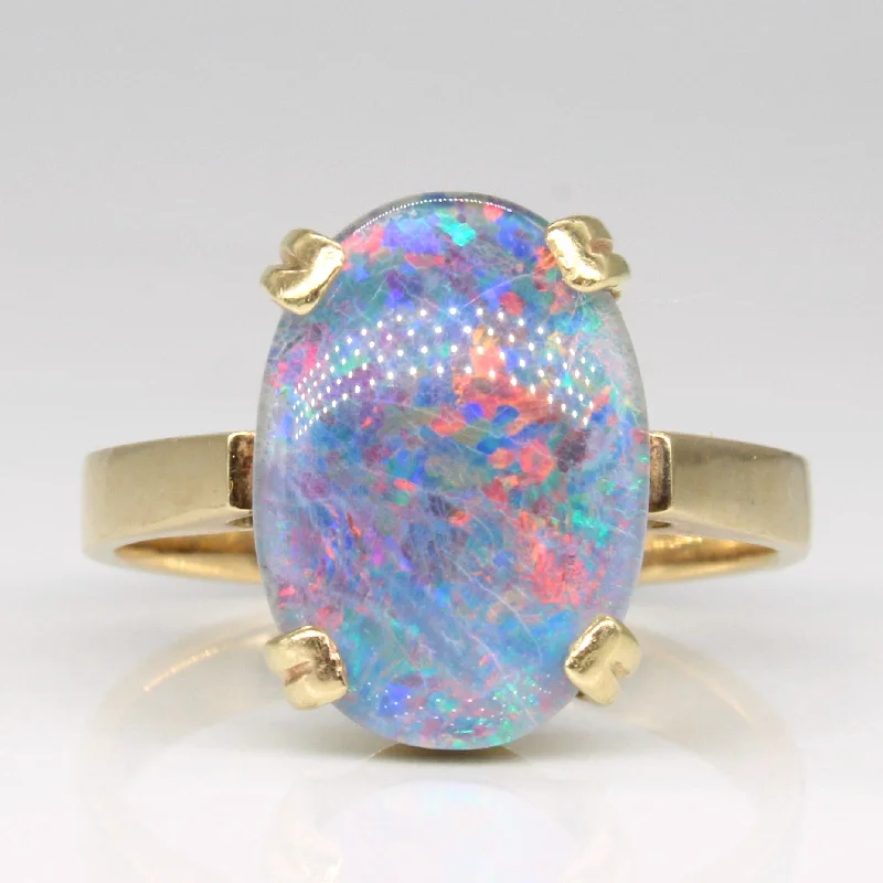 Personalized Engraved Jewelry For Meaningful Gifts Triplet Opal Cocktail Ring | 3.70ct | SZ 8 |