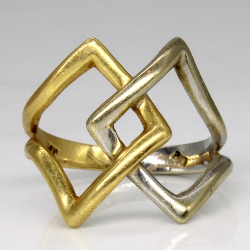 Handcrafted Jewelry Sale – Unique Designs At Low Prices Two Tone Gold Bypass Abstract Ring | SZ 7 | Handcrafted Jewelry Sale – Unique Designs At Low Prices Two Tone Gold Bypass Abstract Ring | SZ 7 |