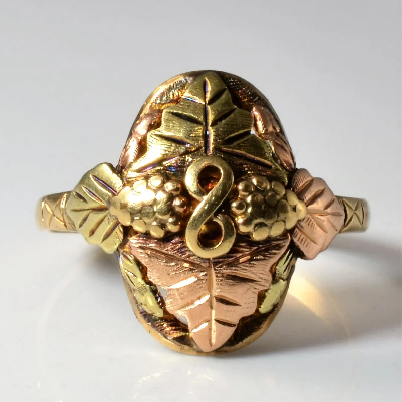 Chic And Stylish Jewelry At Exclusive Prices Two Tone Gold Leaf Ring | SZ 7.5 |