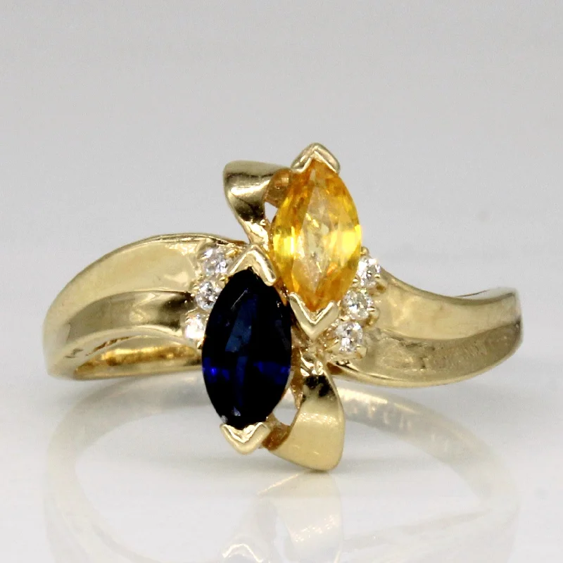 Shop Signature Jewelry Styles At Exclusive Prices Two Tone Sapphire & Diamond Waterfall Ring | 0.84ctw, 0.03ctw | SZ 6.75 | Shop Signature Jewelry Styles At Exclusive Prices Two Tone Sapphire & Diamond Waterfall Ring | 0.84ctw, 0.03ctw | SZ 6.75 |