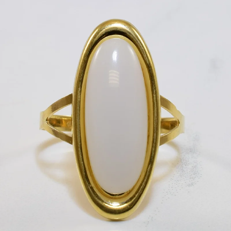 Timeless Elegance Now At Special Discounts White Chalcedony Cabochon Ring | 4.00ct | SZ 8.5 | Timeless Elegance Now At Special Discounts White Chalcedony Cabochon Ring | 4.00ct | SZ 8.5 |