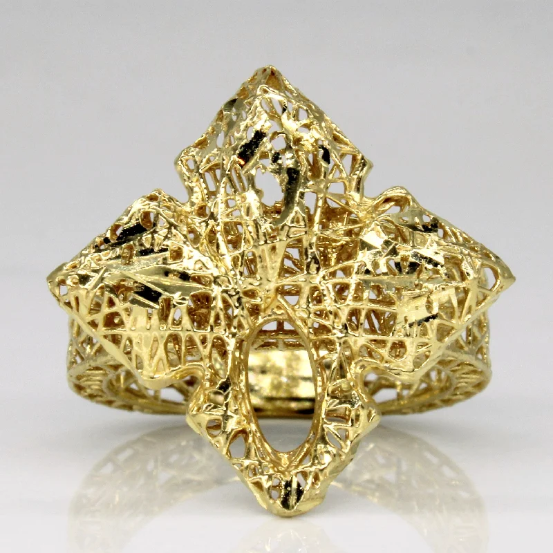 Buy More, Save More On Stunning Jewelry Pieces Yellow Gold Floral Lattice Ring | SZ 7.75 |