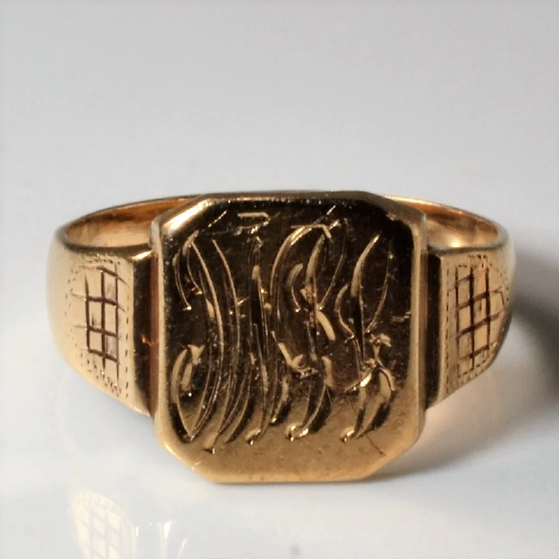 Shop High-Quality Jewelry At Jaw-Dropping Discounts Crosshatched Signet Ring | SZ 9.75 | Shop High-Quality Jewelry At Jaw-Dropping Discounts Crosshatched Signet Ring | SZ 9.75 |