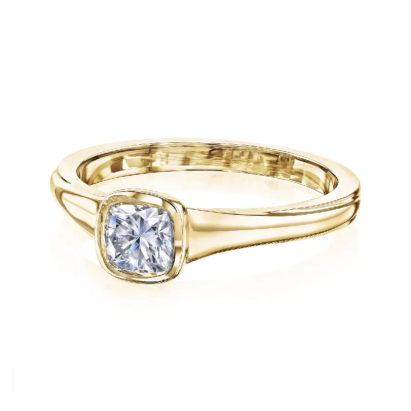 Special Sale On Handcrafted Jewelry – Shop Today 0.5ct Cushion Low Bezel Ring